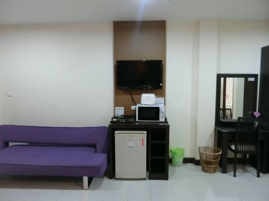 Sofa can set to sofa bed, TV, Refrigerator