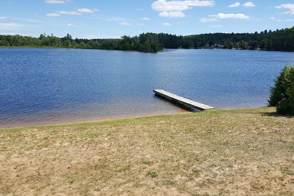 Personal beach, with own dock and sandy swimming area!