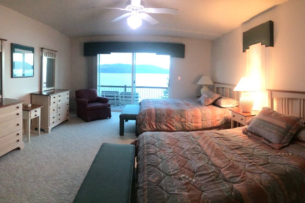 One of two bedrooms over looking Pend Oreille
