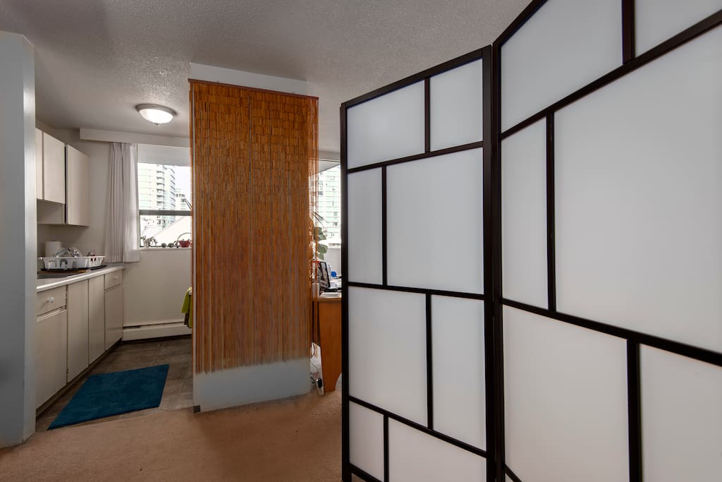 Kitchen and divider (to My quarters)