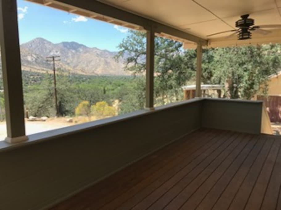Covered front porch with breathtaking views