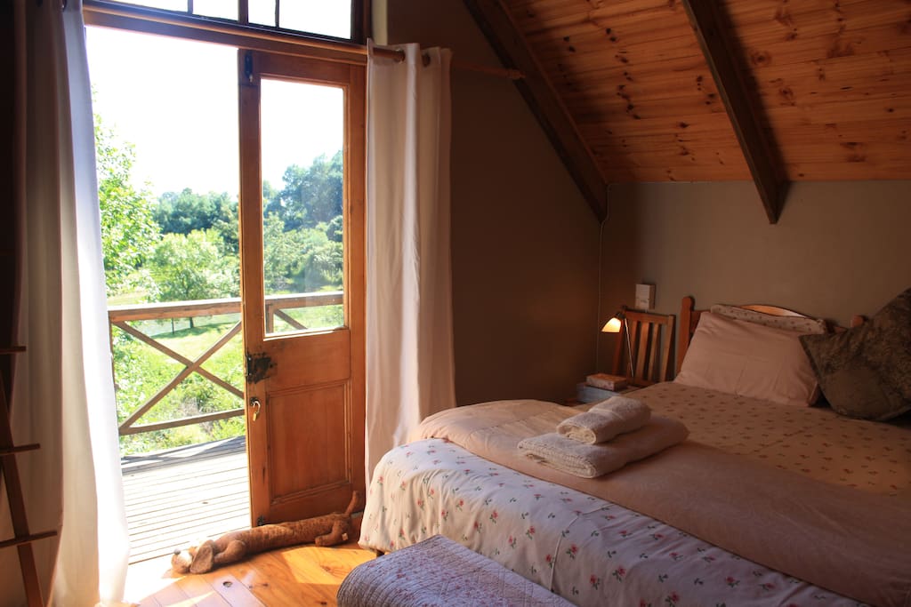 Upstairs bedroom overlooking dam