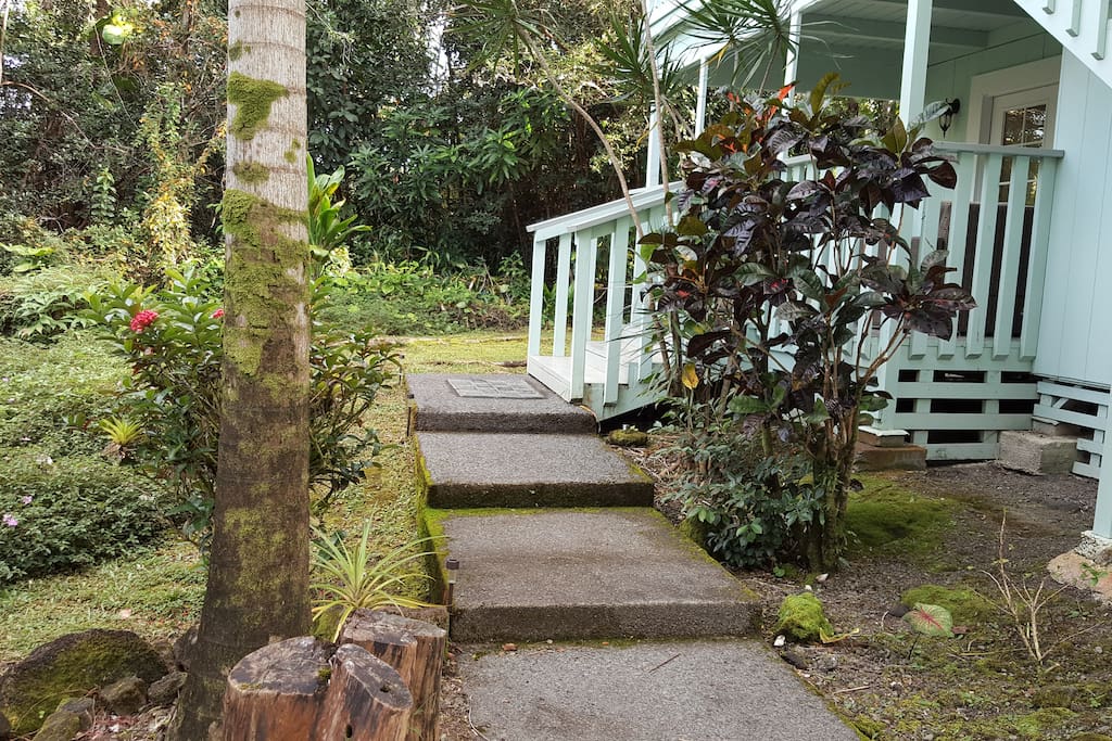 Steps to downstairs Lanai from driveway