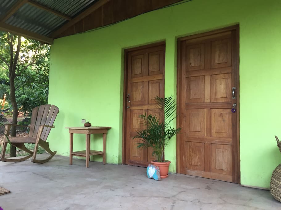 Shared porch with one other guest room.