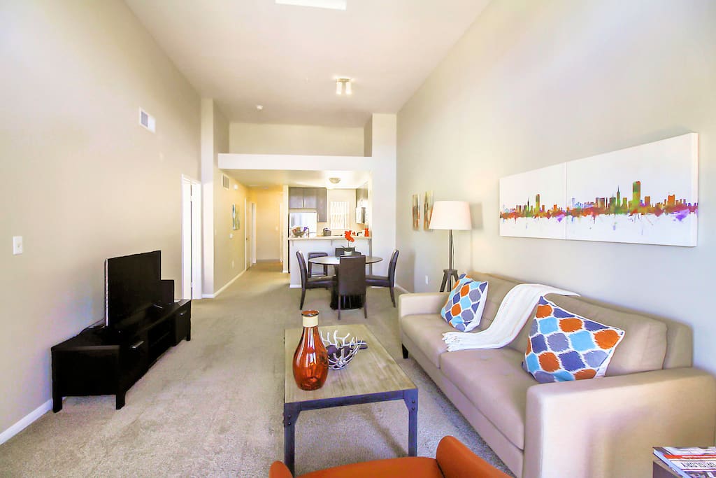 Living room and dining area