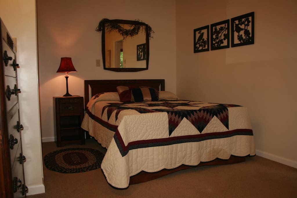 Double bed in bedroom