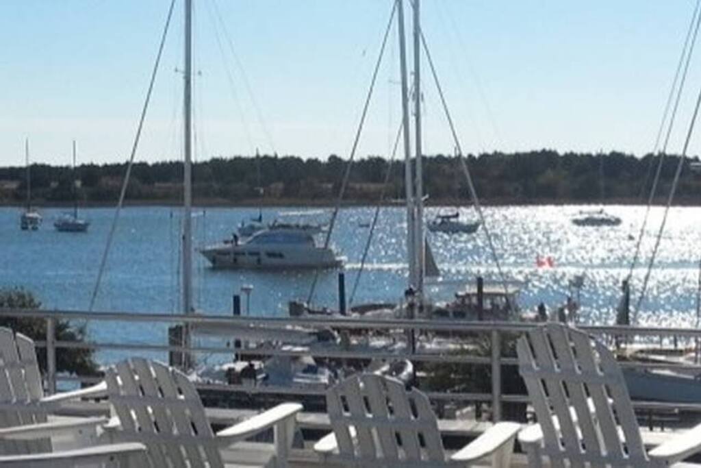 Beautiful harbor view from rooftop deck