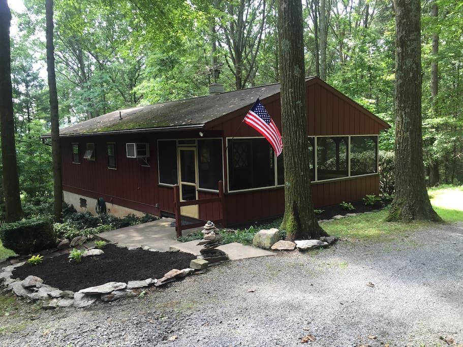 Quiet, peaceful, and beautiful wooded setting.