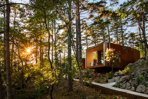 Theodosius forest village-glamping hut with sauna
