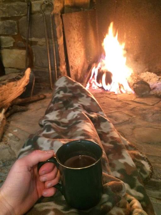 Enjoying the fireplace!