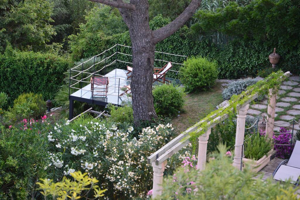 The garden and the Crystal Terrace