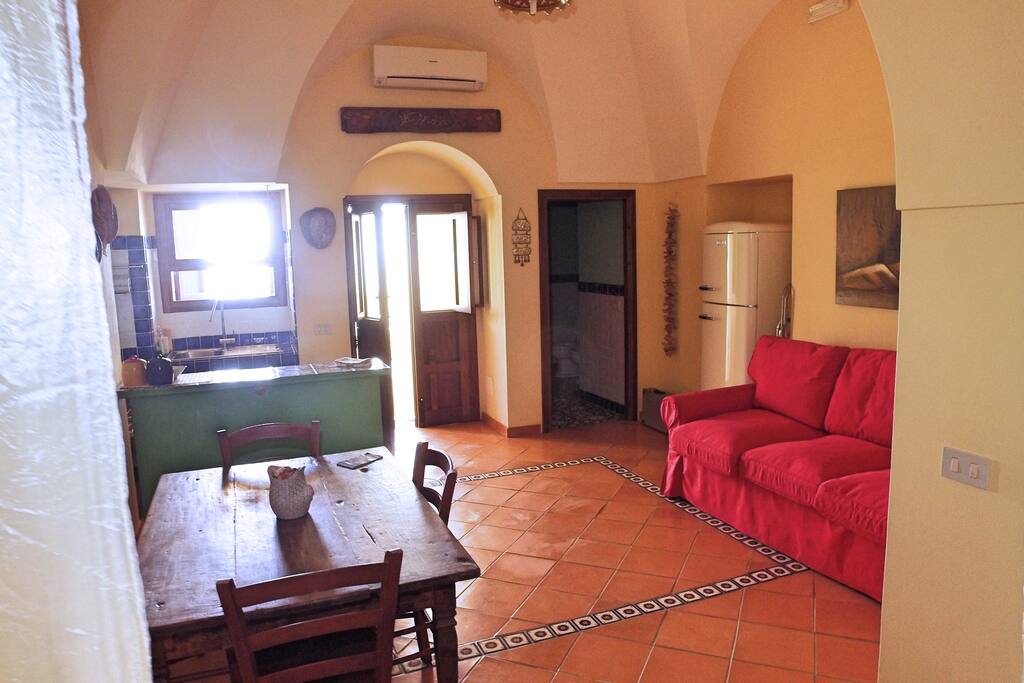 il soggiorno con il divano letto