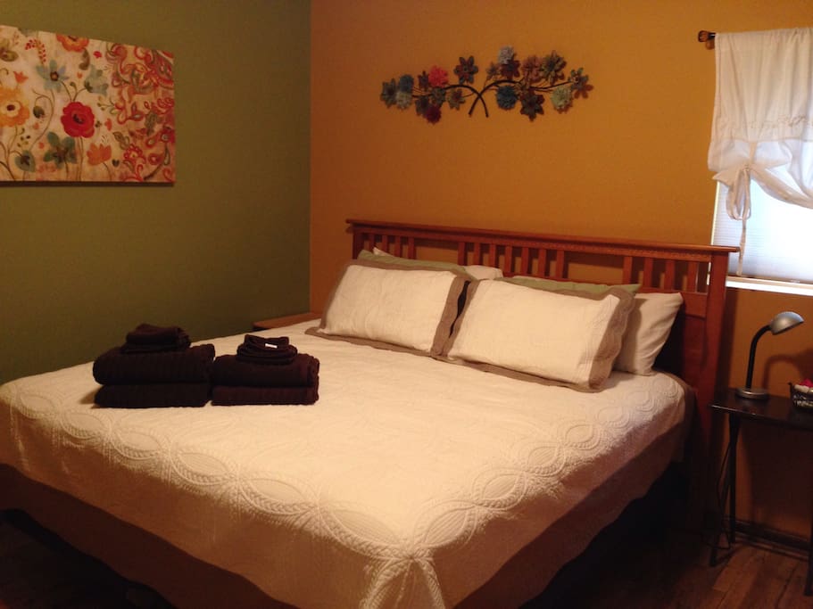 Guest bedroom with a new king bed!