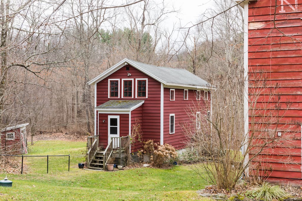 That's our big grist mill on the right. You can see the Berkshire hills behind.
