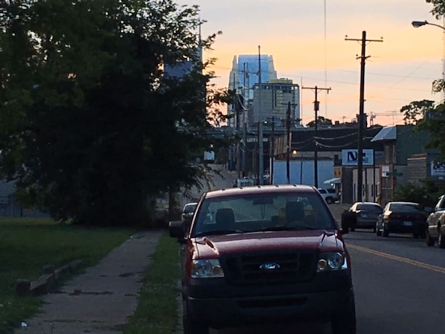 The view from the front yard!! The Nashville downtown skyline. You're about a mile away from all things Nashville!