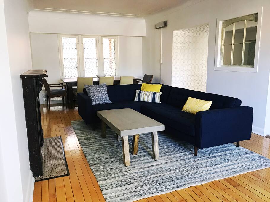 The comfortable and modern living space is relaxing after a day at the beach.