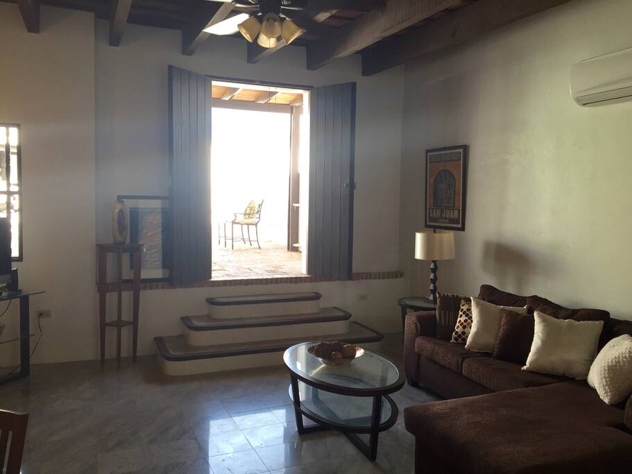 The awesome living room that connects one of the terrace