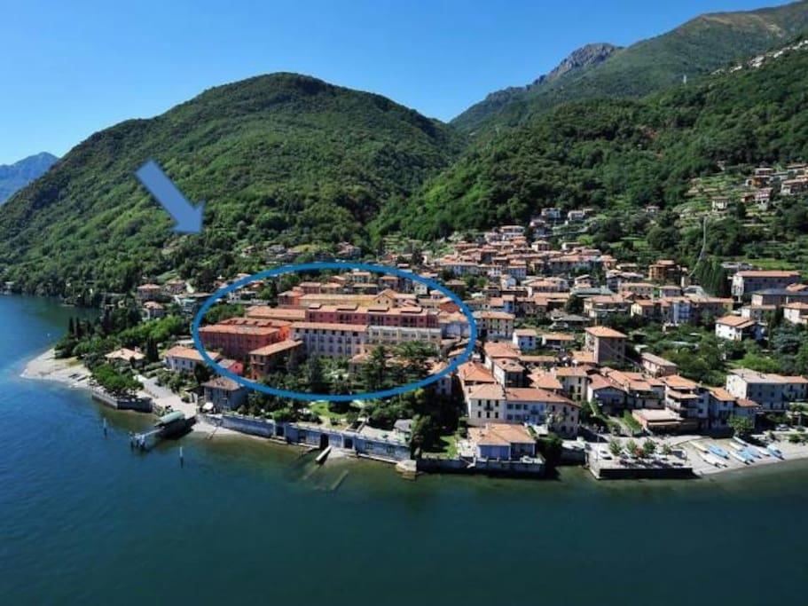 Acquaseria. Appartement ligt binnen cirkel.
