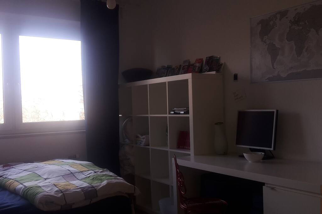 Your desk, cupboard and a map to tag your pin