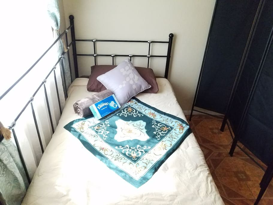 Memory Foam Twin Bed in the Living Room.
