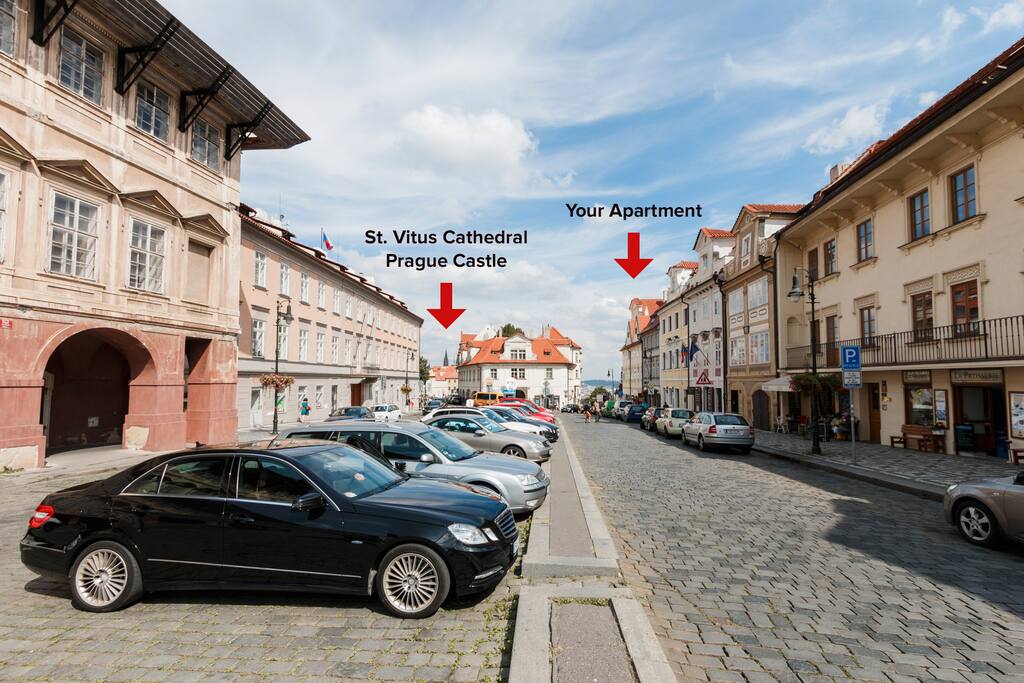 You'll stay few steps away from the majestic Prague Castle.