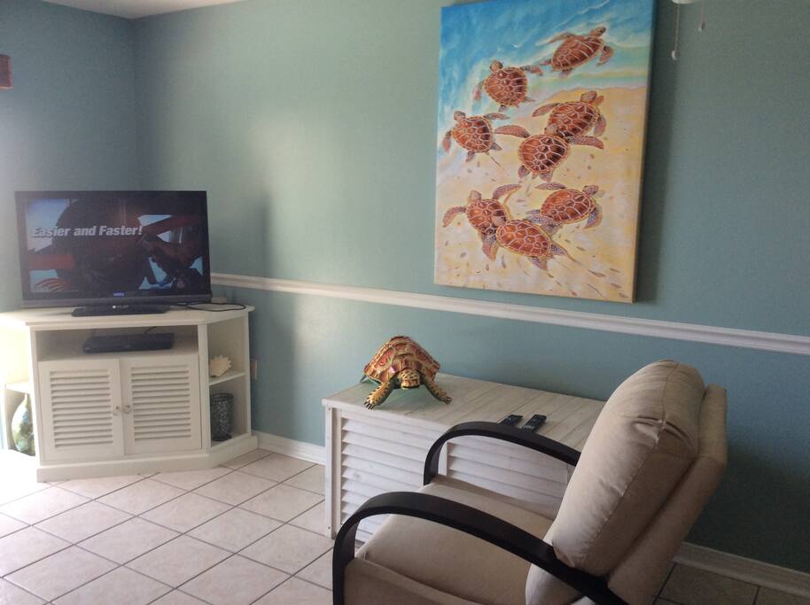 perfect spot for watching a movie and looking out at the beach