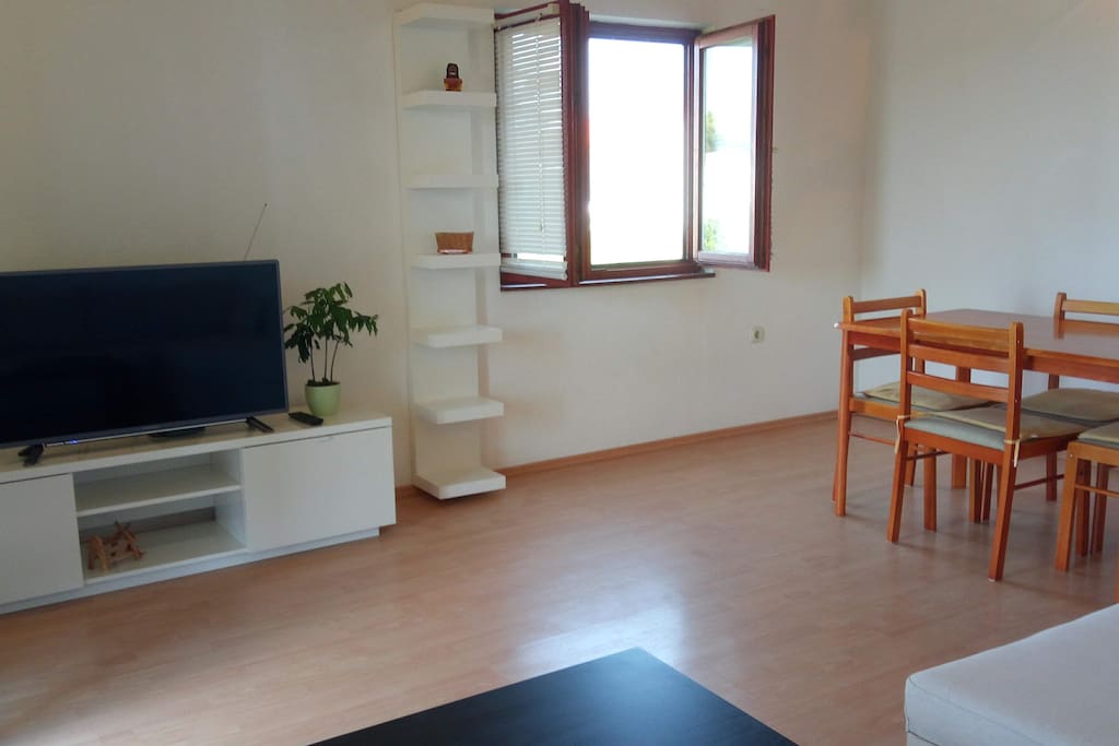 Living room and dining area
