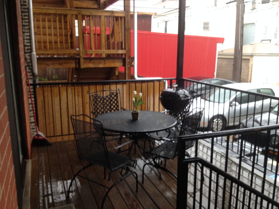 Access to seating on patio.