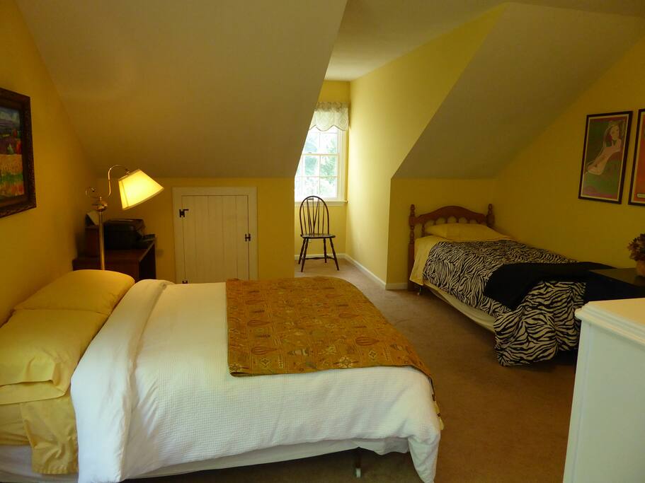 Double and single beds
