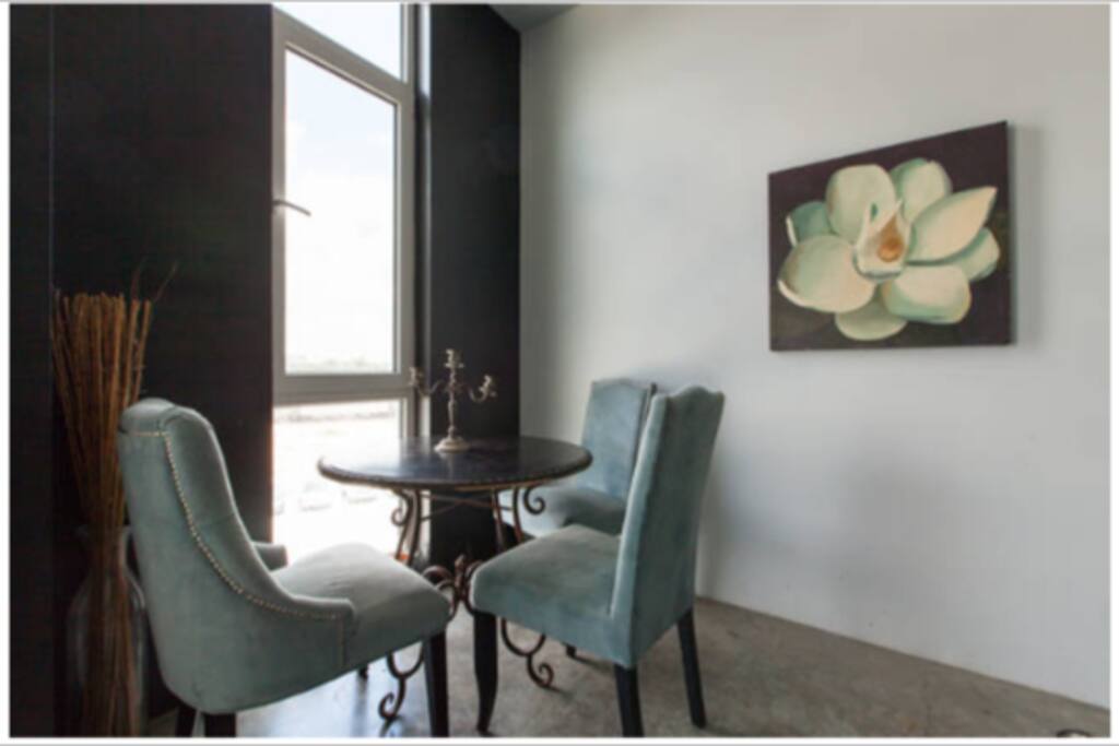 Dining room can be set up as an office with printer