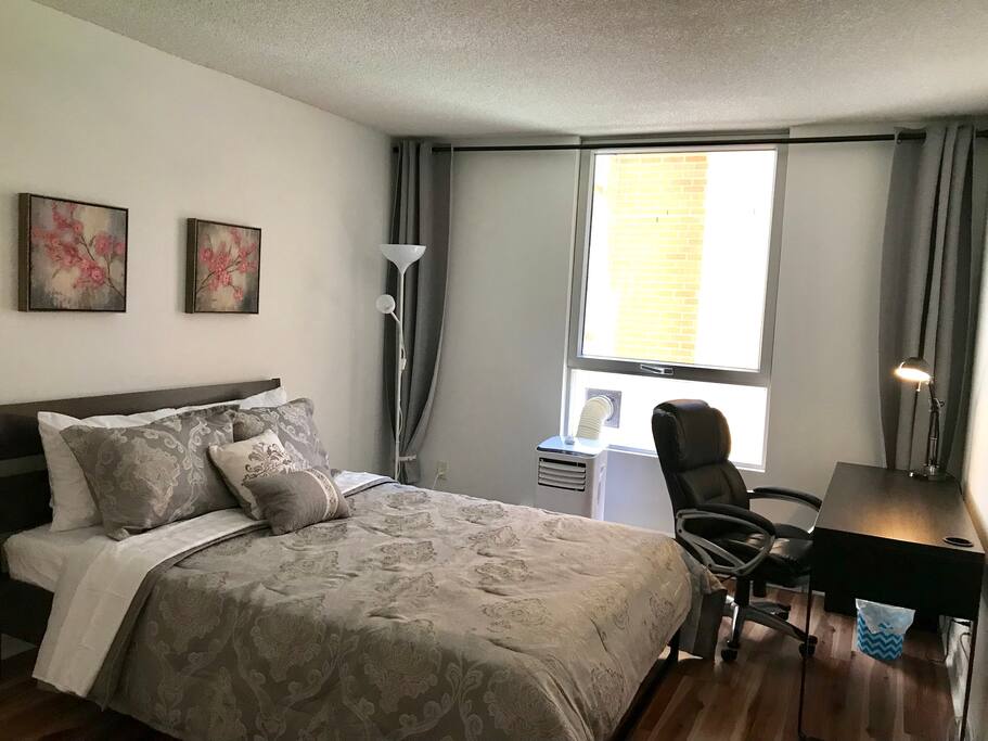 Day time bed room with office desk