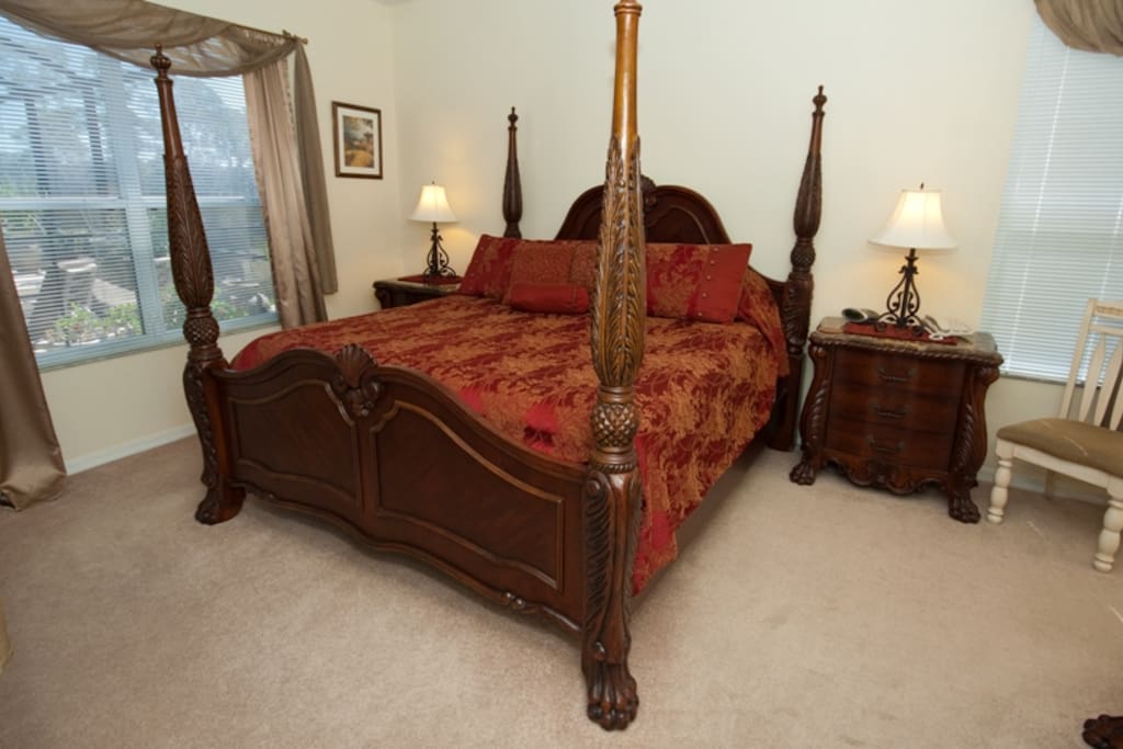 Red master bedroom