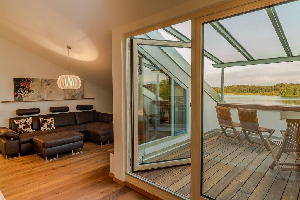 Wohnbereich mit Loggia FeWo "Loft7"