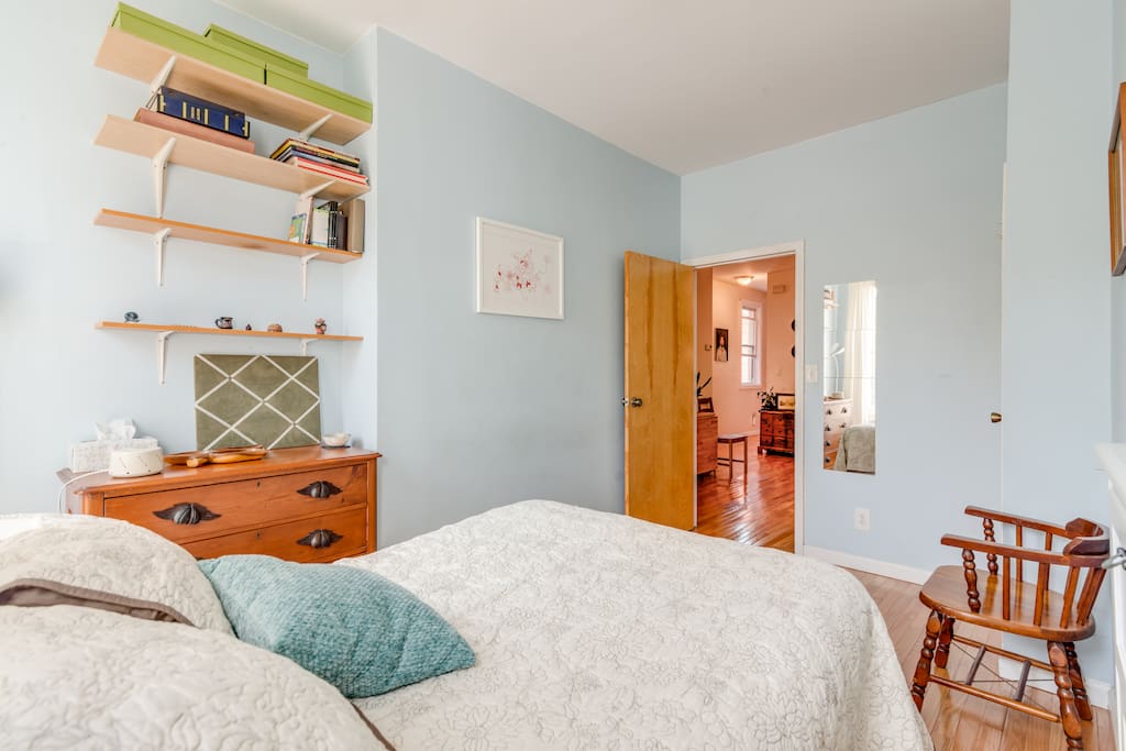 Bedroom #1 on the main floor - includes closet, two chests of drawers, and shelves for your use