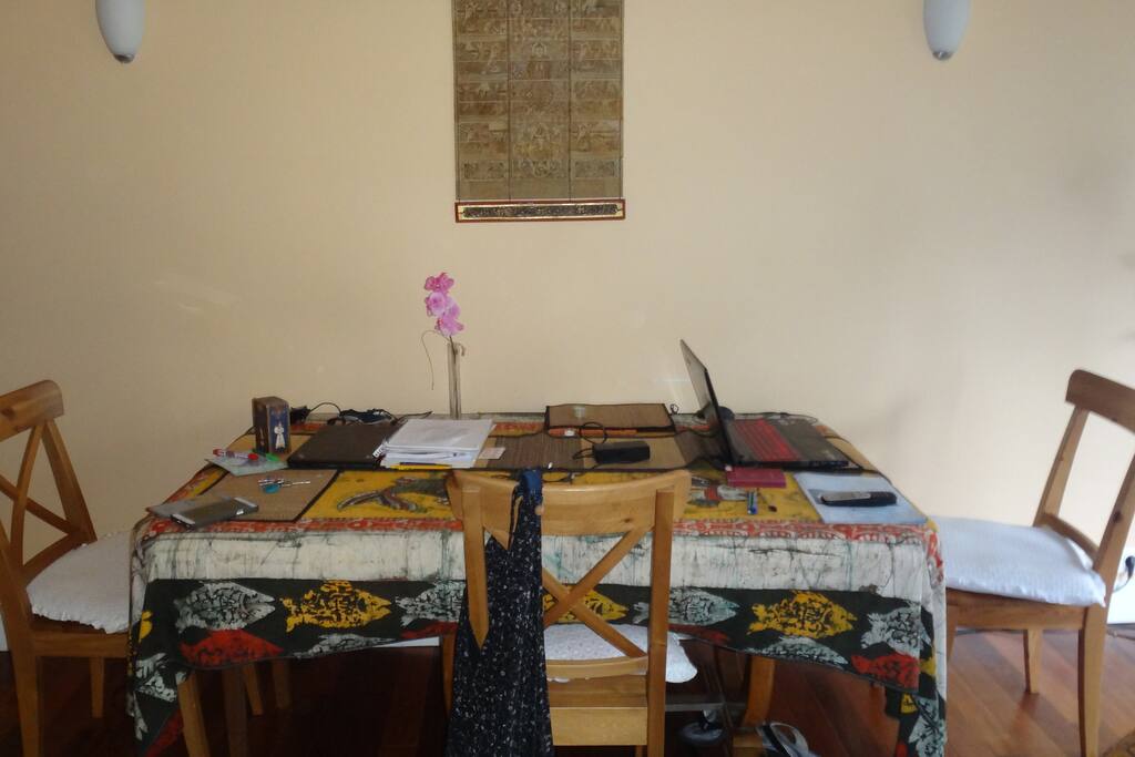 Living room, dining corner