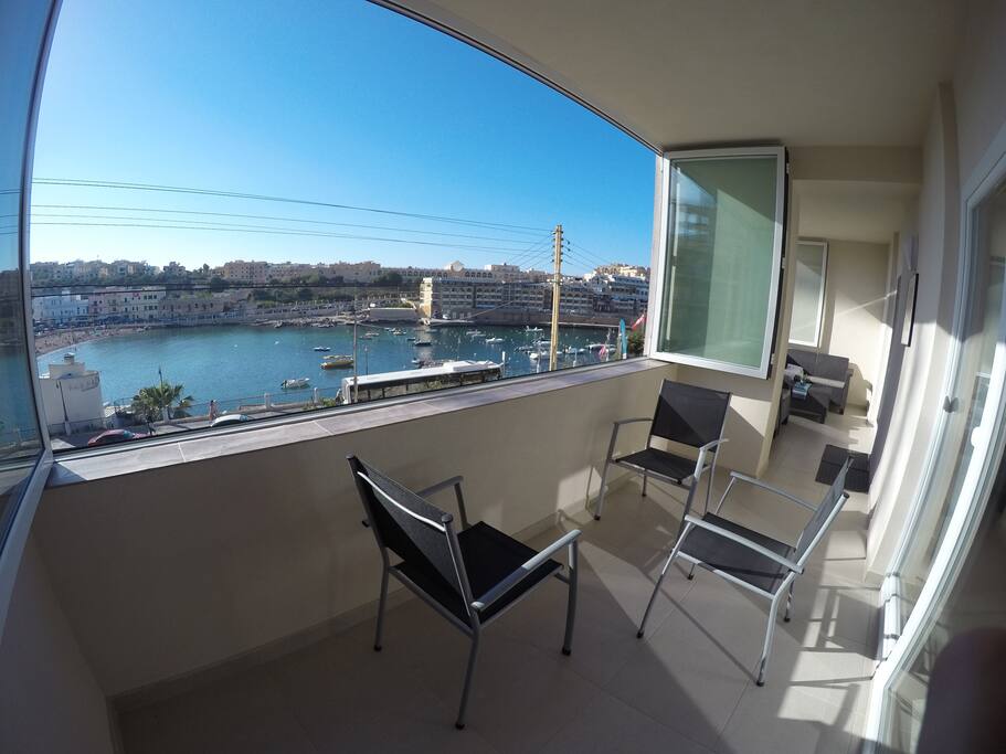 The sea view from the balcony