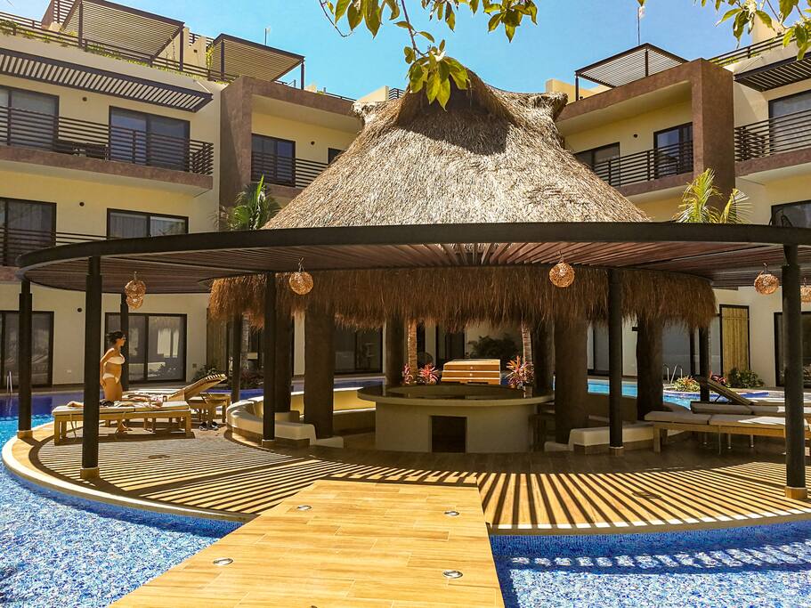 Enjoy the Pool surrounding the buildings