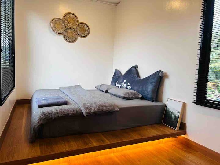 Master Bedroom is located on second floor comes with a king sized bed, able to accommodate 2 pax. One mattress can be added at RM80 per set