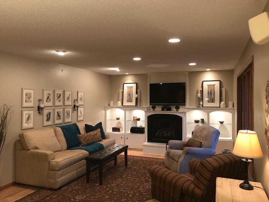 Family Room with Gas Fireplace. Cable TV.
Sleeper Sofa with Upgraded Air Mattress.