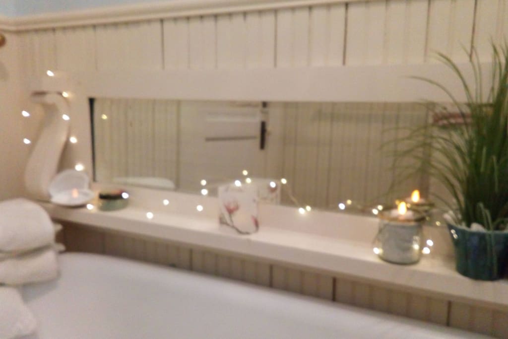 Relax in your private bathroom after traveling or working