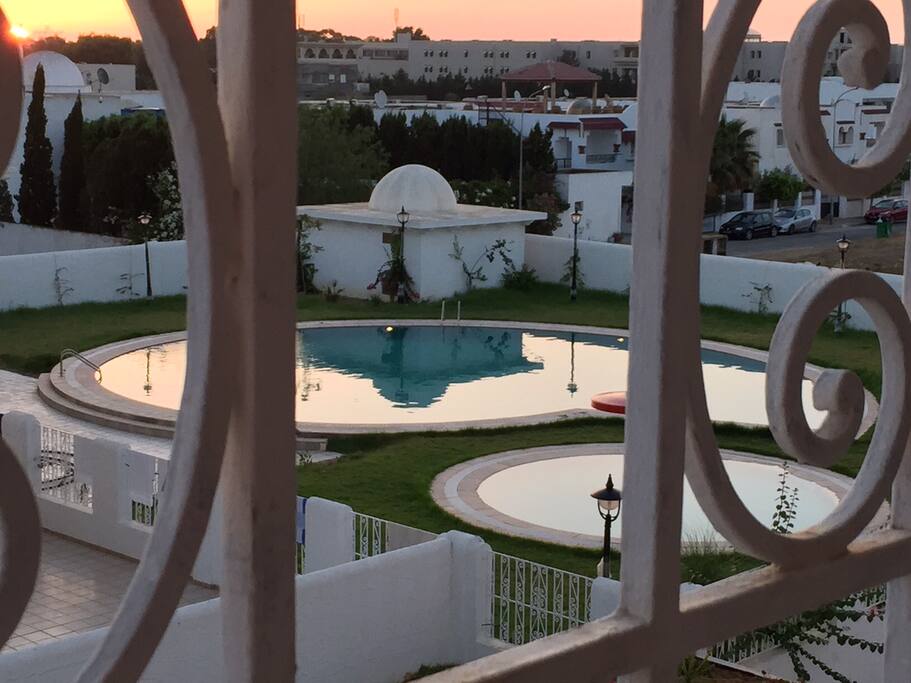 View on the swimming pool