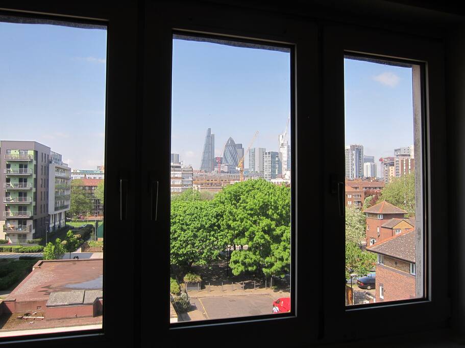 The Cheese Grater and Gherkin all framed up