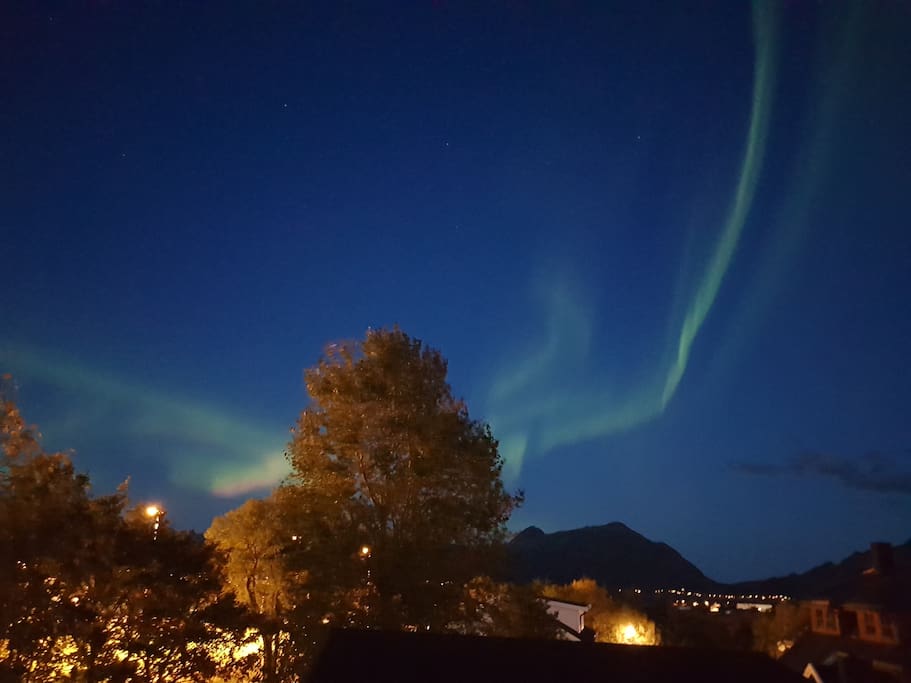 Bildet av Nordlyset tatt fra Leiligheten