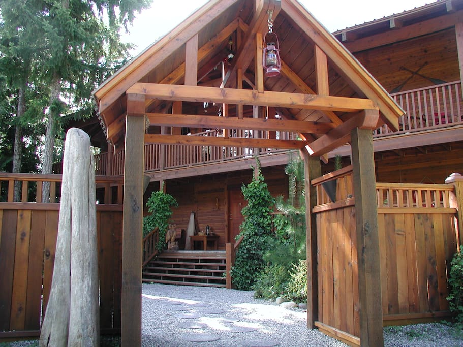 Entrance to home at top of driveway