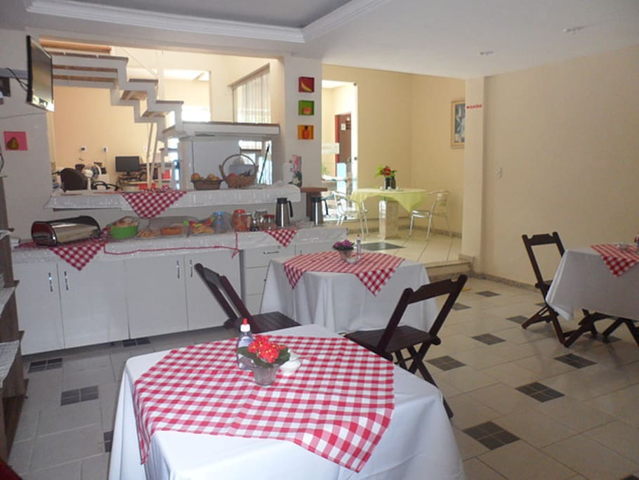 Sala de Café da manhã Casa de Praia Pousada