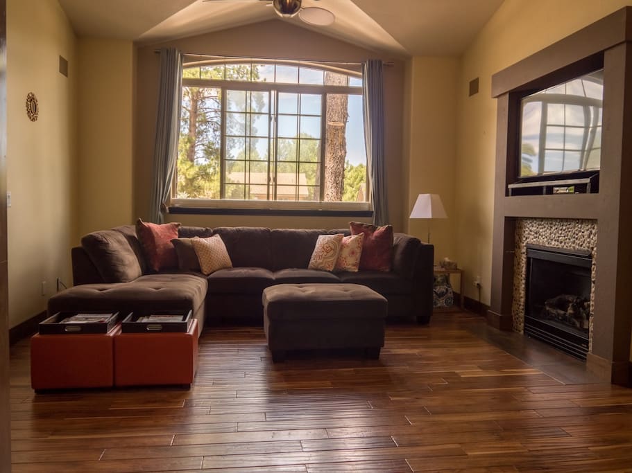 Great room with Smart TV and gas fireplace