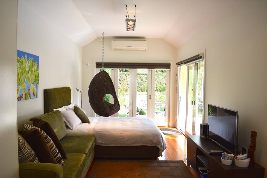 The large sofa is ideal for snuggling up with a good book or watching TV.
