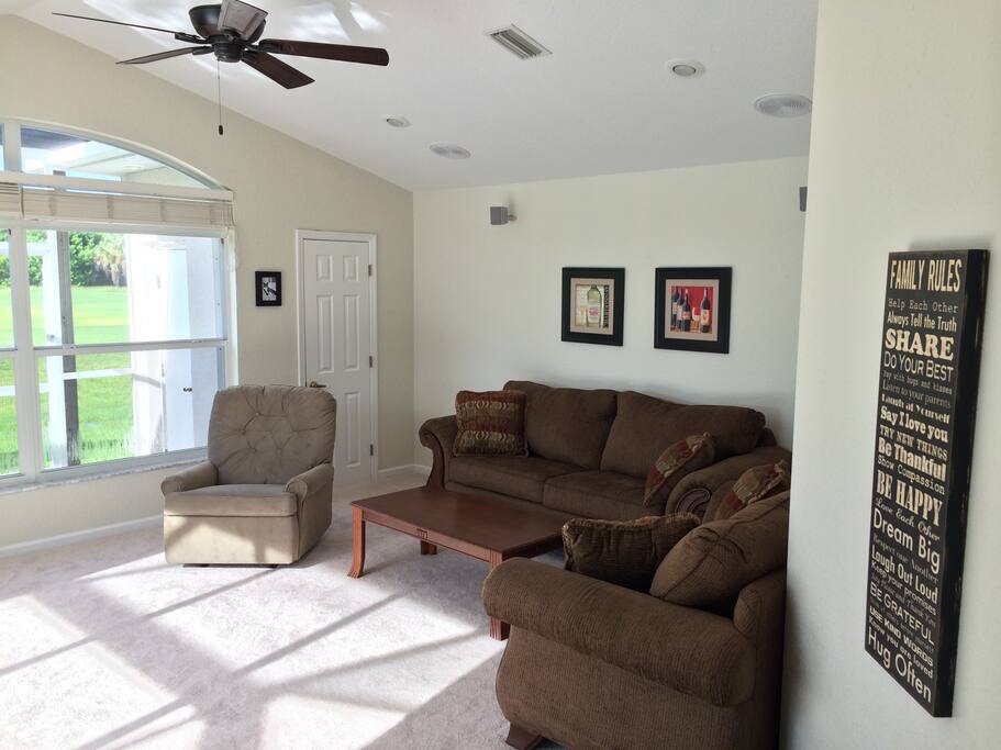 TV room, sofa can be made into small queen bed.
