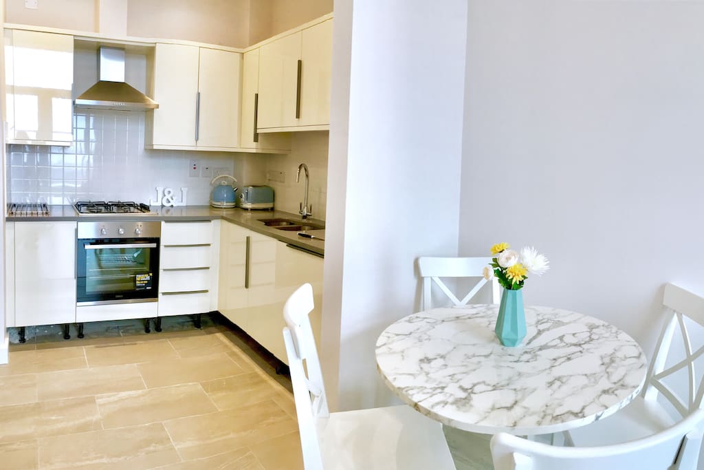 Brand new kitchen and dining area