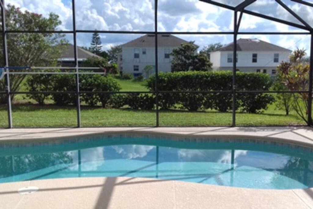 Solar heated pool Not overlooked